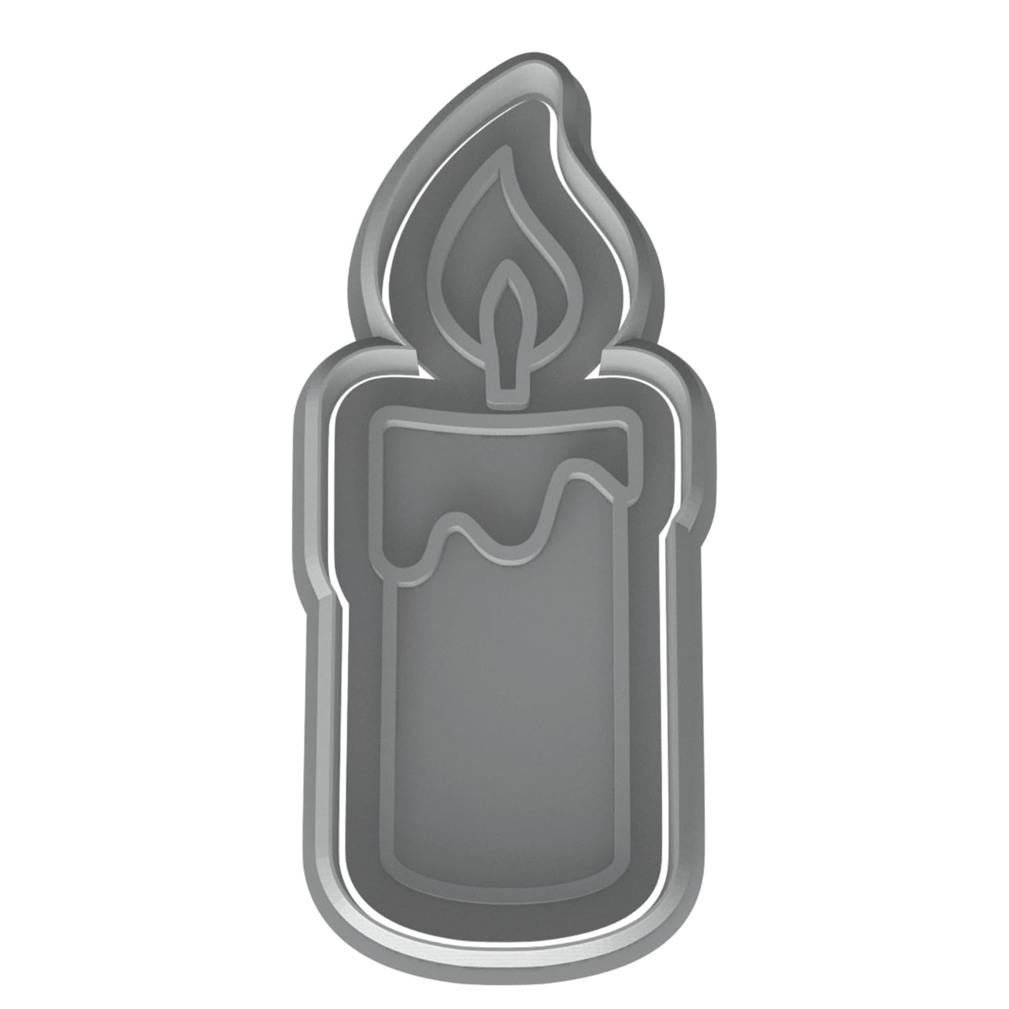 Mighty Gadget Birthday Candle Cookie Cutter & Stamp - 4x1.75" Symbolic Glow for Festive Occasions (Random Color)