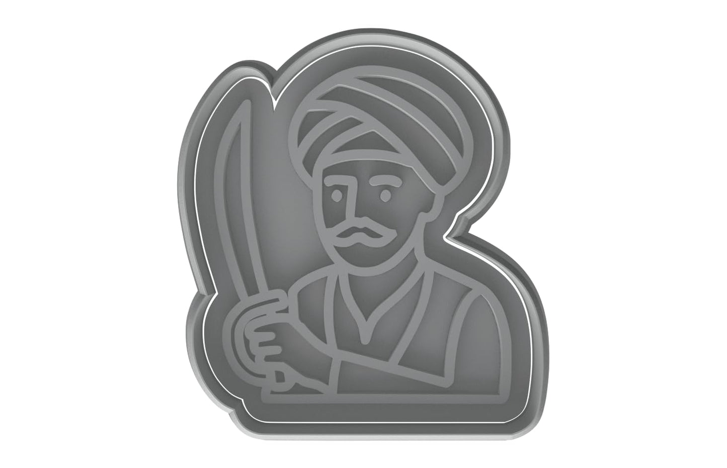 Ali Baba Holding Sword Cookie Cutter - 4x3.5" Creative Adventure Baking Fun