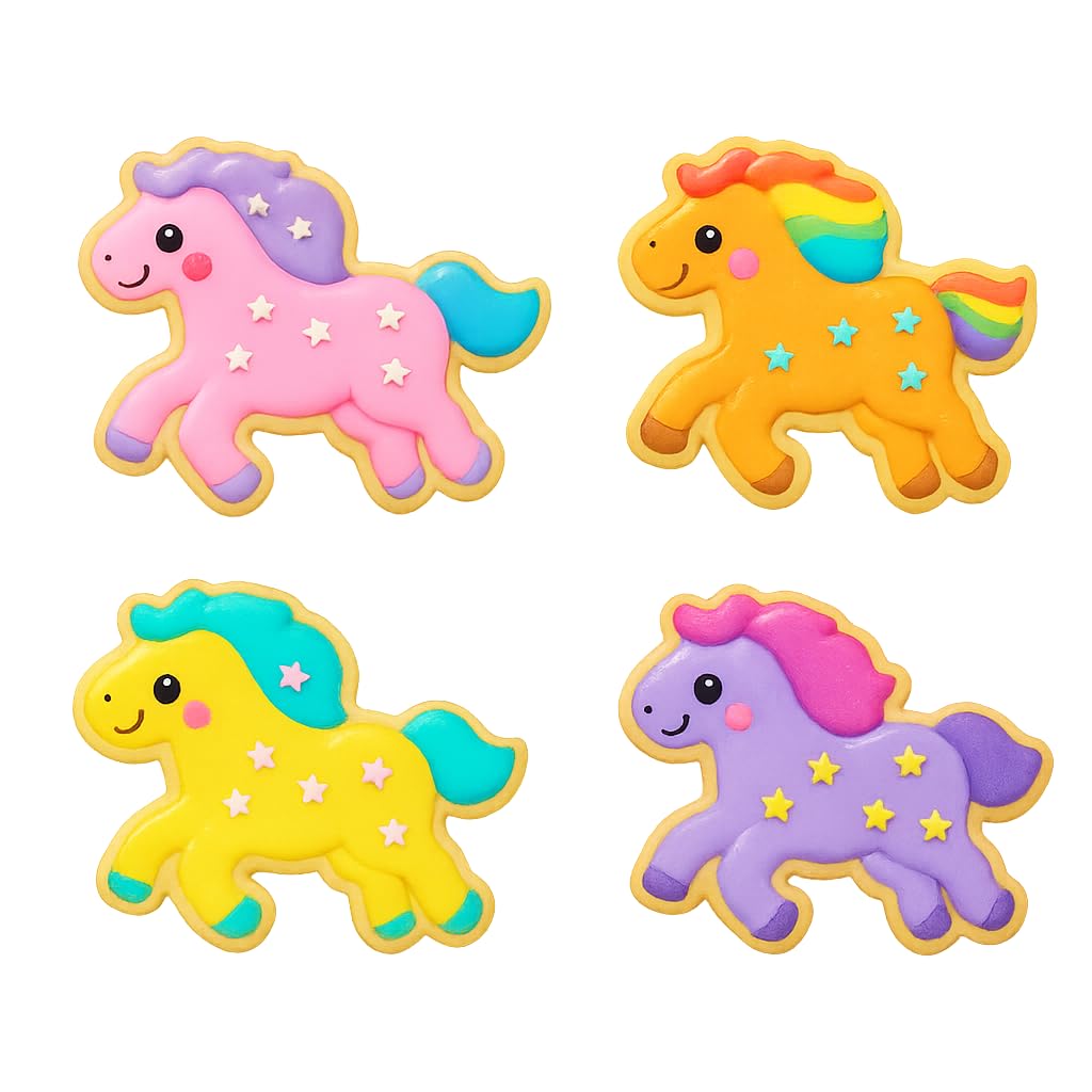 Horse Cookie Cutter & Stamp 4x3" for Baking & Fondant Clay Embosser Gifts