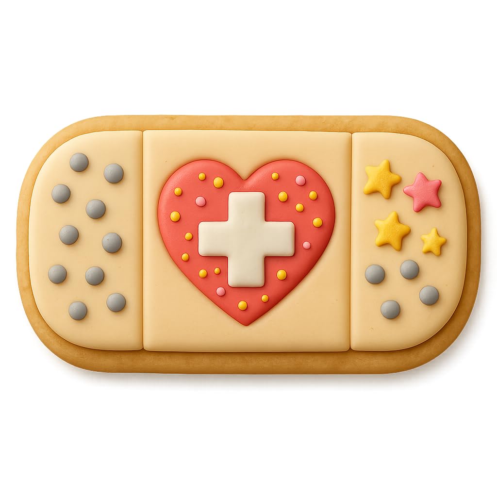 Mighty Gadget Bandage Cookie Cutter & Stamp - 4x1.75 Inches, Fun First-Aid Baking Tool