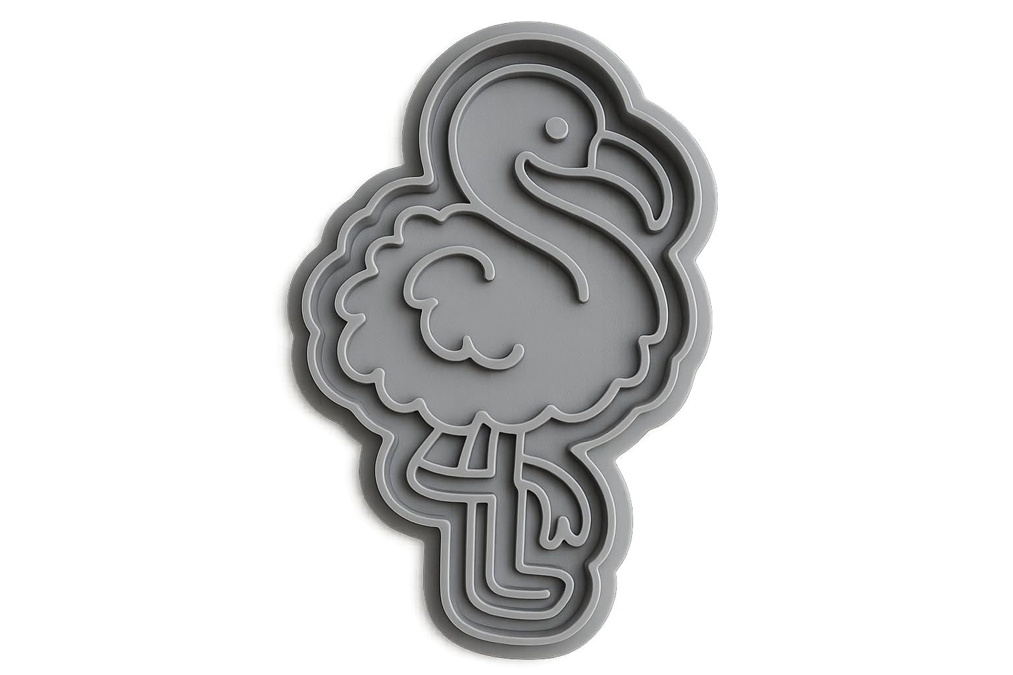 Fluffy Flamingo Cookie Cutter - 2.6x4" Fun Baking Set Premium Quality