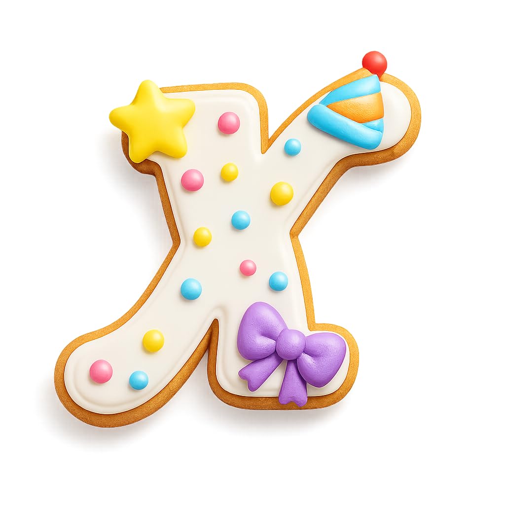 Fancy Cursive Letter Cookie Cutter - 4" Tall Alphabet Baking Mold (Random Color)
