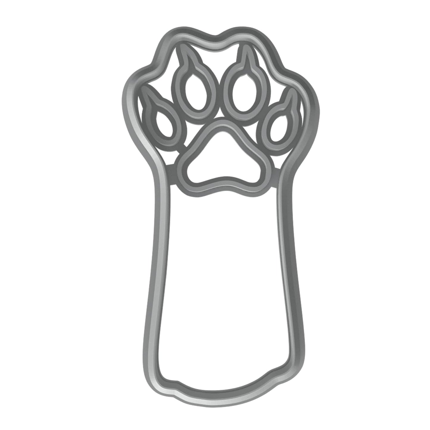 Mighty Gadget Kitty Paw Cookie Cutter & Stamp - 4x2.5" Cute Animal Design for Pet Lovers Baking (Random Color)
