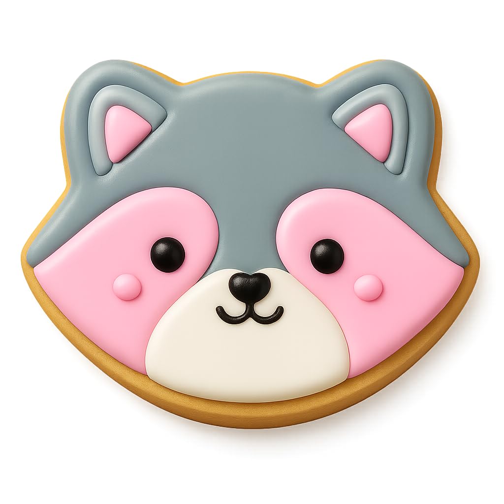 Adorable Raccoon Head Cookie Cutter - 4x3.19" Fun Kids Baking Design