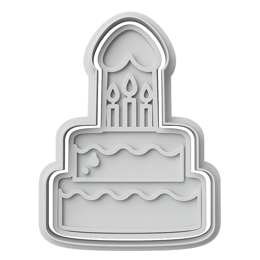 Mighty Gadget Naughty Adult Birthday Cake Candles Cookie Cutter & Stamp - 4x3" Ideal for Party Treats (Random Color)