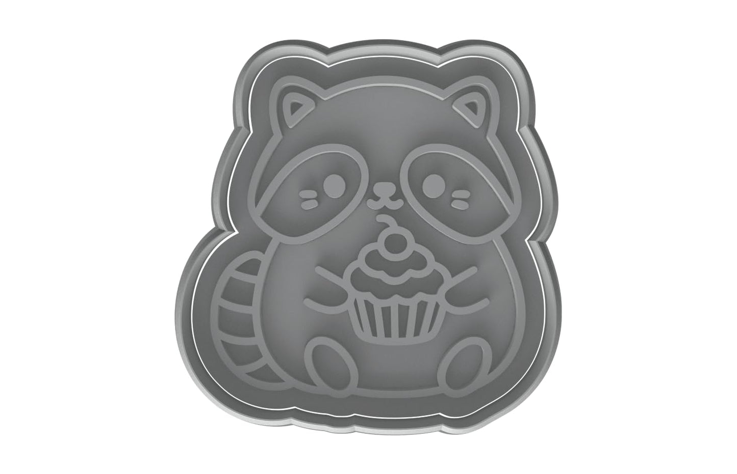 Kawaii Raccoon Cupcake Cookie Cutter - 4x3.8" Fun Kids Party Baking