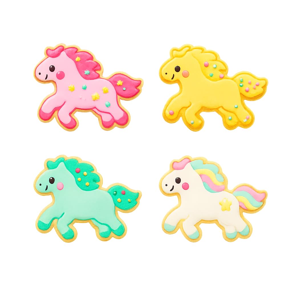 Horse Cookie Cutter & Stamp 4x3" for Baking & Fondant Clay Embosser Gifts