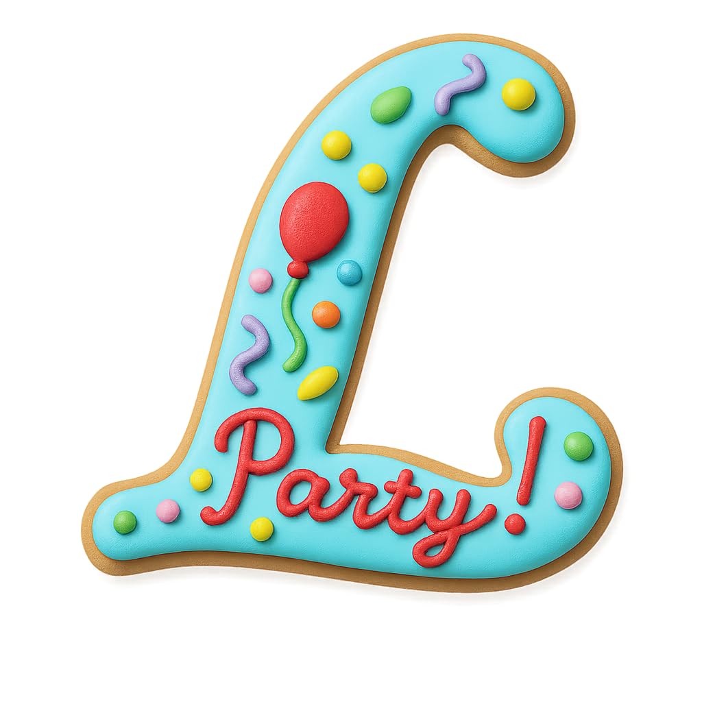 Fancy Cursive Letter Cookie Cutter - 4" Tall Alphabet Baking Mold (Random Color)