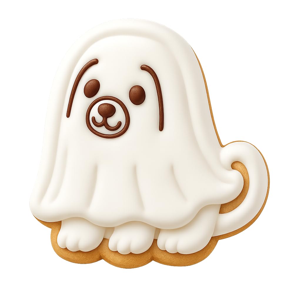 Kawaii Ghost Dog Cookie Cutter - 4x3.8" Fun Halloween Baking Design