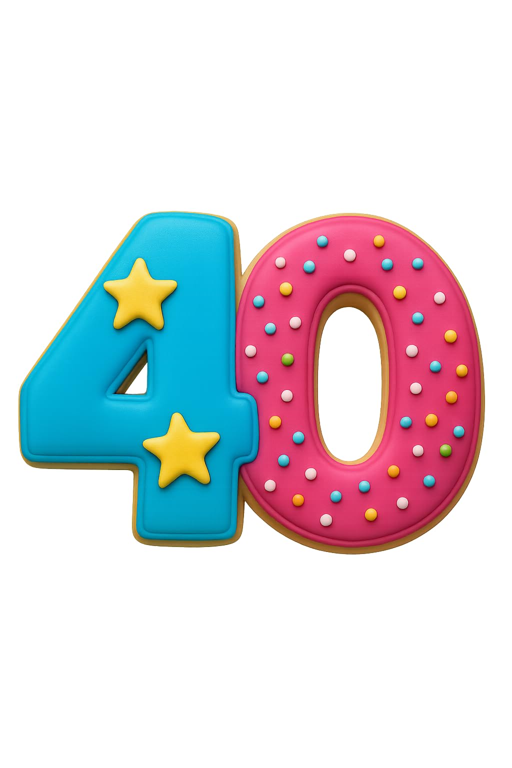 Mighty Gadget Number 40 Cookie Cutter (4x3") - Perfect for 40th Birthdays & Anniversaries (Random Color)