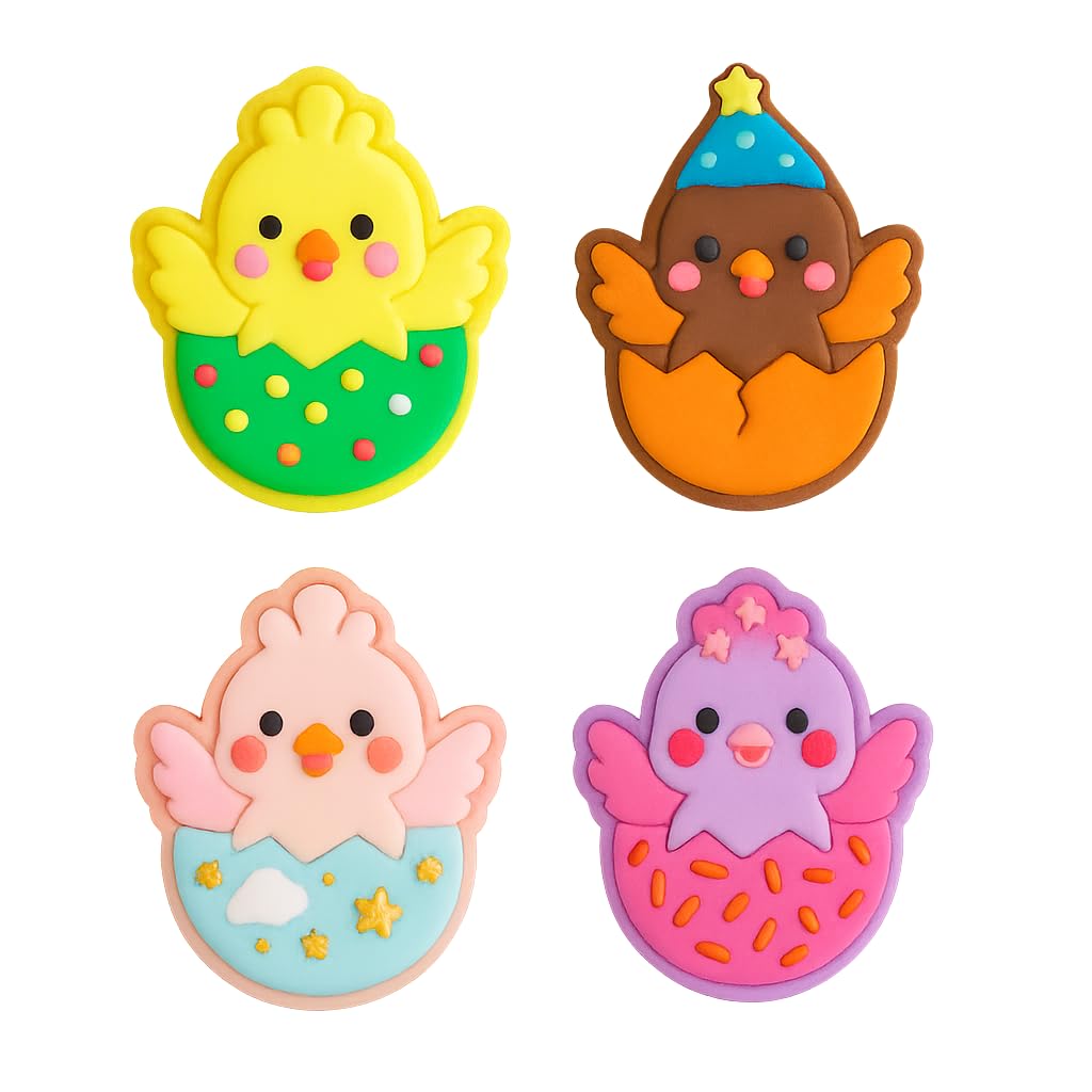 Hatching Chick Cookie Cutter & Stamp 4x3.5" for Baking & Fondant Clay Embosser