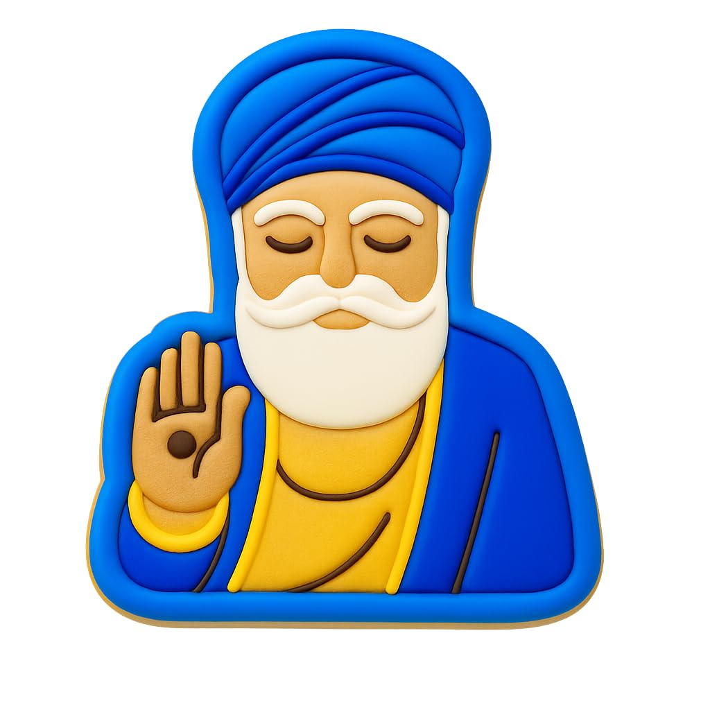 Guru Nanak Figure Cookie Cutter - 4x3.4" Premium Baking for Kids