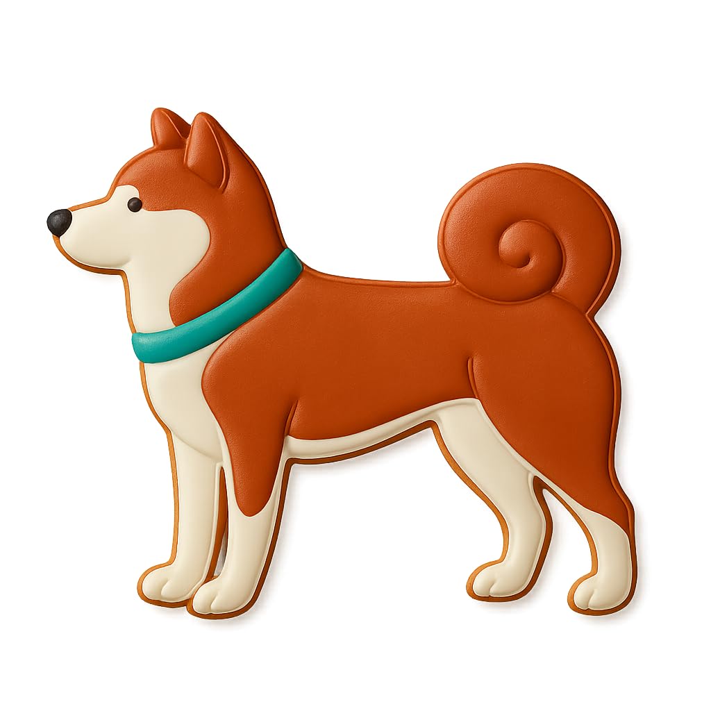 Mighty Gadget Akita Dog Cookie Cutter - 4x3.9" (Random Color) – Japanese Dog Breed Silhouette for Animal Lovers & Pet-Themed Baking