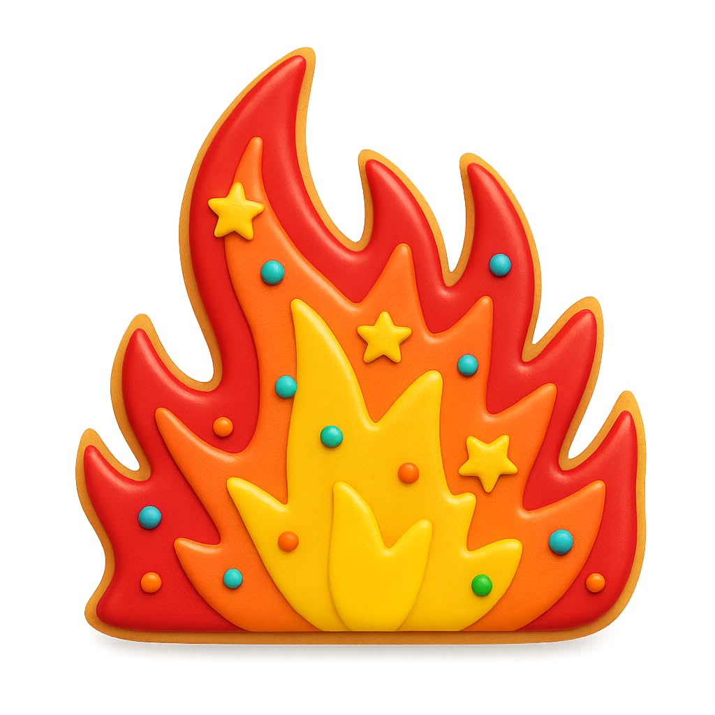 Blazing Fire Flame Cookie Cutter - 4x3.67 Inches, Fun Fire Shape for Baking and Decorating