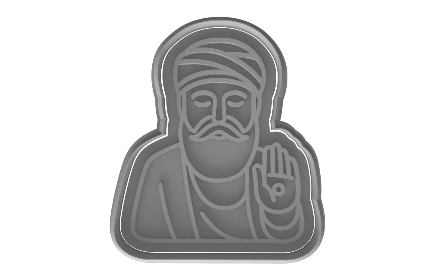 Guru Nanak Figure Cookie Cutter - 4x3.4" Premium Baking for Kids