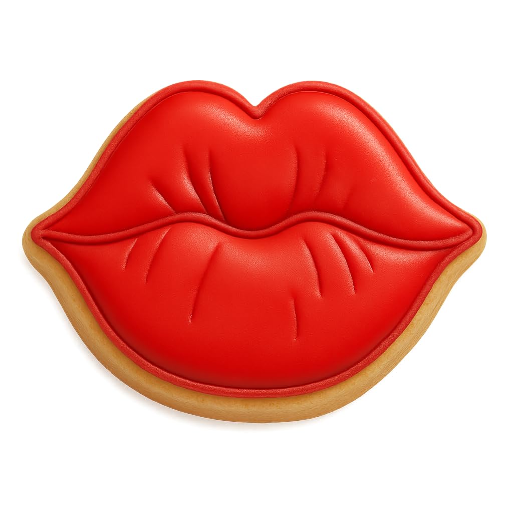 Luscious Lips with Lines Cookie Cutter - 4x3" Fun Kitchen Party Design