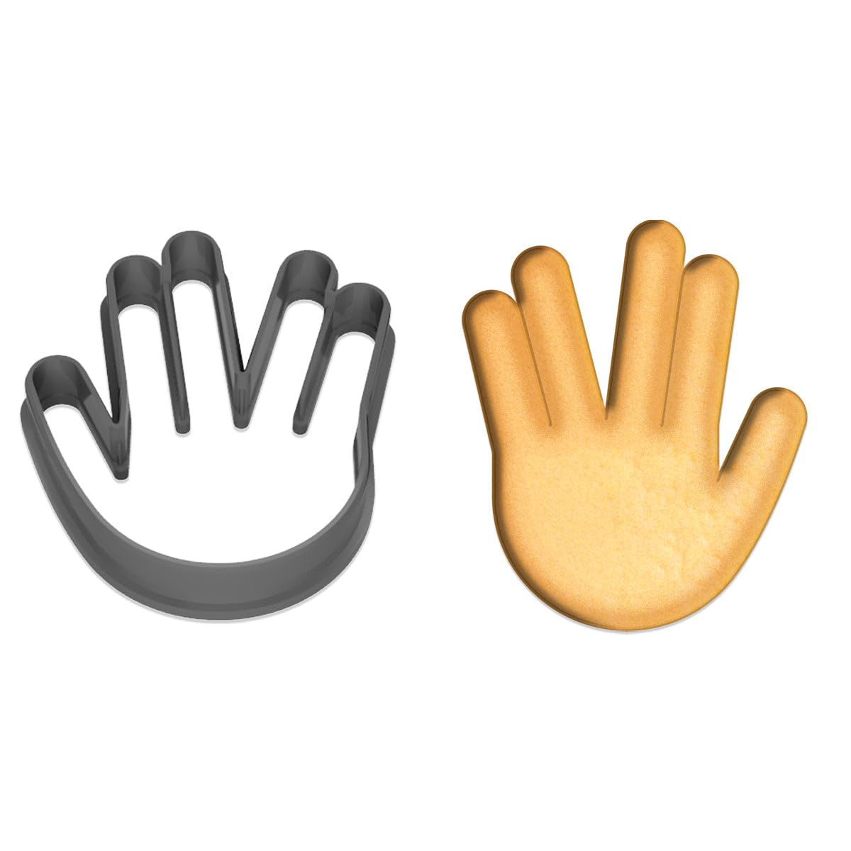 Vulcan Salute Hand Gesture Cookie Cutter - 4x3.3 Inches, Live Long and Prosper Design (Color May Vary)