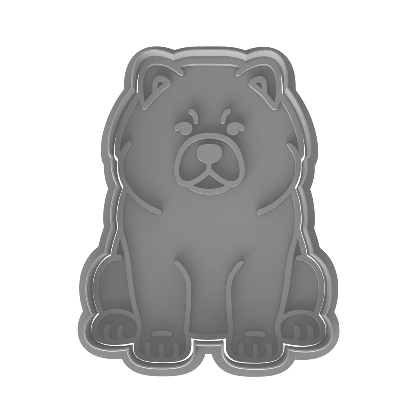 Chow Chow Dog Cookie Cutter & Stamp 4x3" for Baking Fondant Clay for Dog Lovers