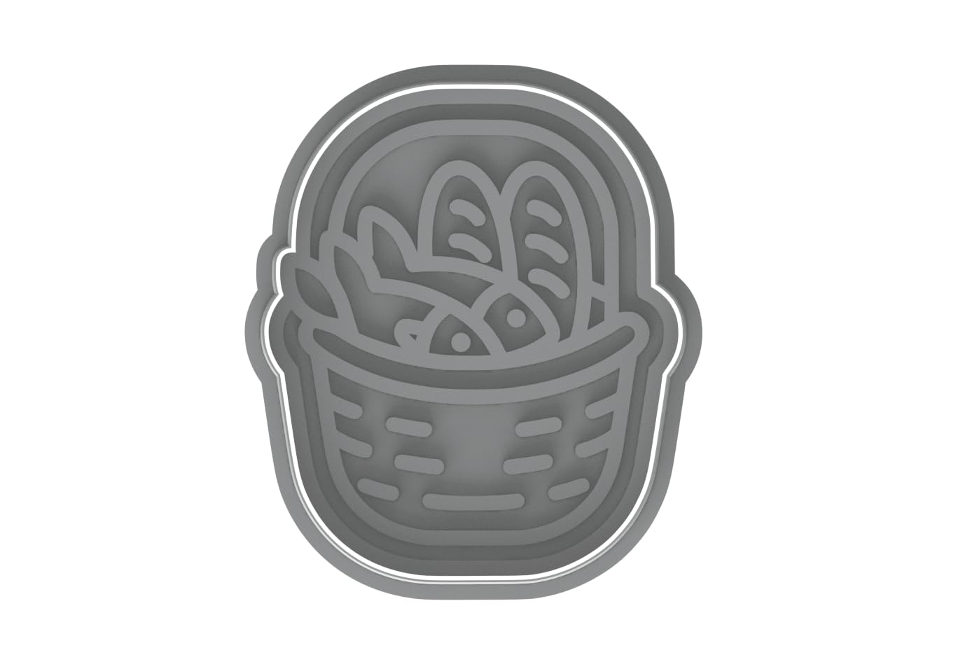 Loaves & Fishes Basket Style 2 Cookie Cutter - 4x3.36" Premium Baking Tool