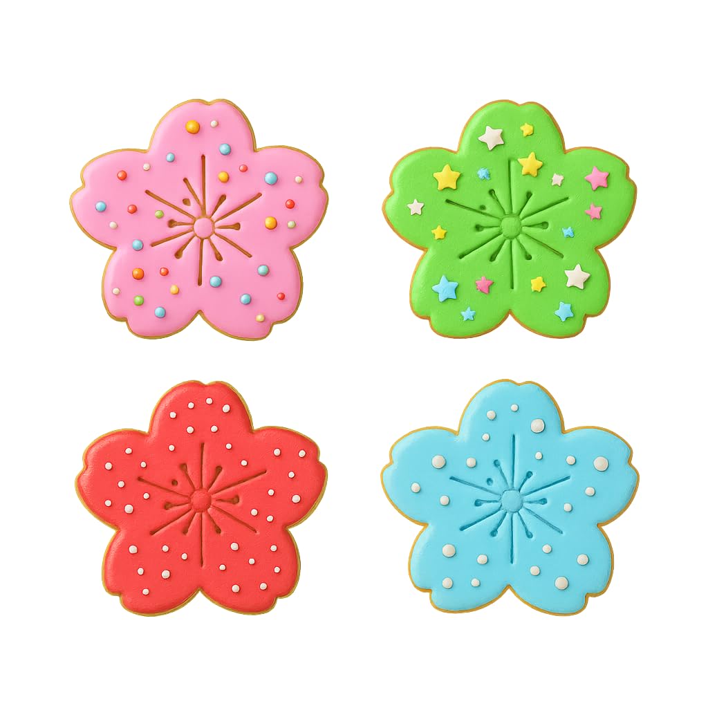 Mighty Gadget Sakura Blossom Cookie Cutter & Stamp - 4x3.4" Beautiful Floral Design for Spring Baking (Random Color)