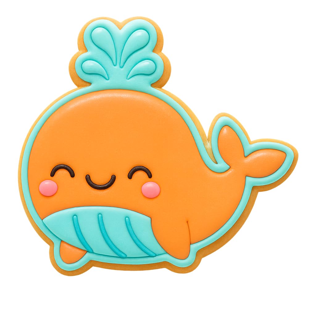 Jonah’s Kawaii Whale Cookie Cutter - 4x3.8" Kids Party Baking Fun