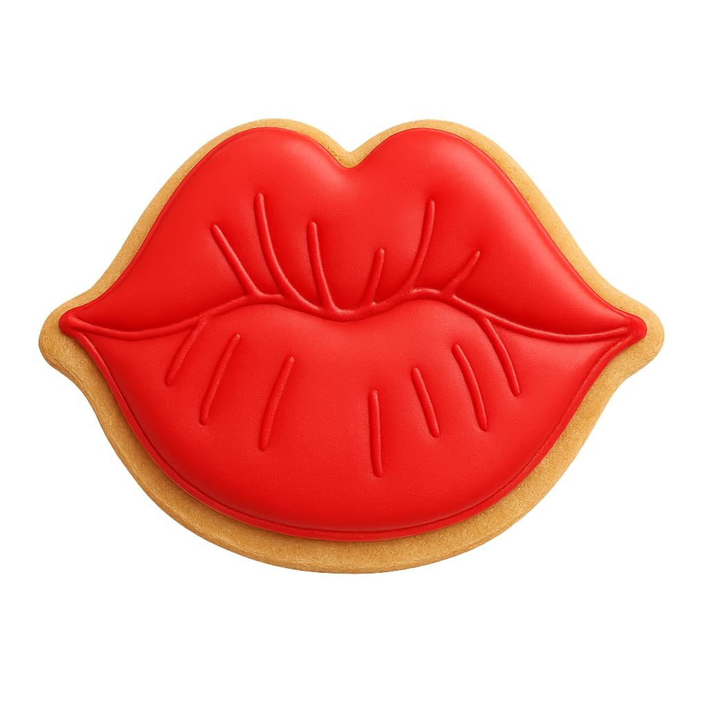 Luscious Lips with Lines Cookie Cutter - 4x3" Fun Kitchen Party Design