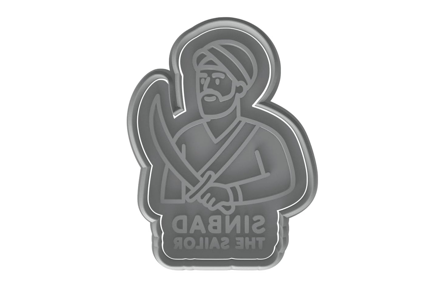 Sinbad the Sailor Cookie Cutter - 4x2.93" Fun Baking Adventure Design