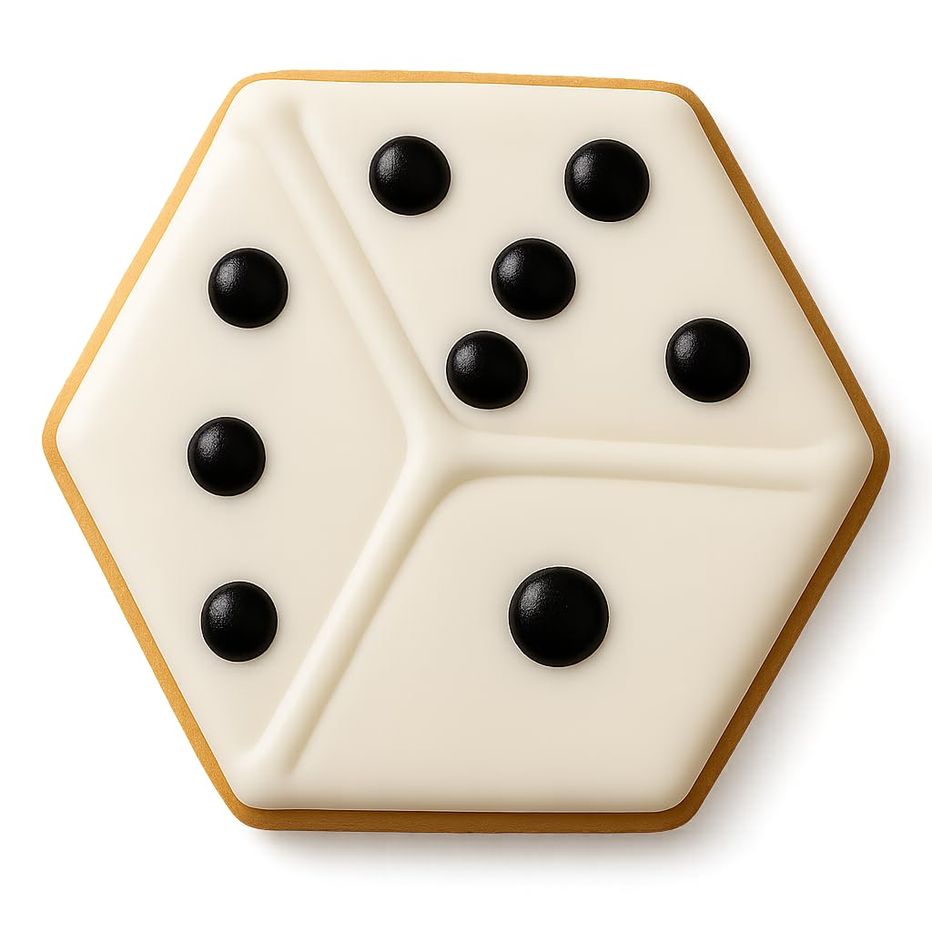Dice Cookie Cutter - Easy Cut Design, Perfect for Game Night, Parties, and Baking Enthusiasts (4 x 3.5 inches) Random Color