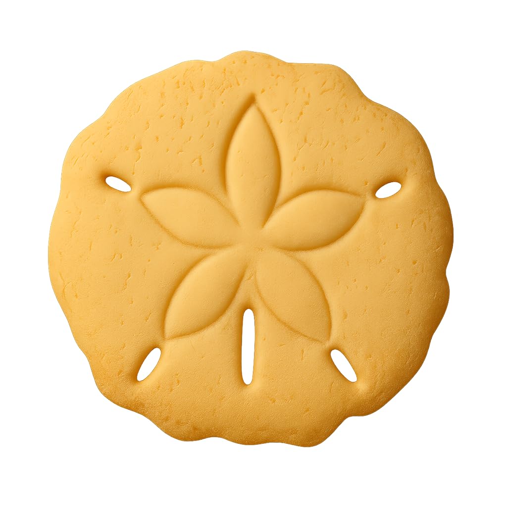 Mighty Gadget Sand Dollar Cookie Cutter & Stamp - 4x4" Beachy Design for Ocean-Themed Baking (Random Color)