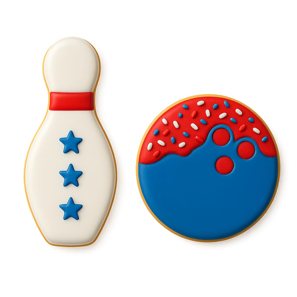 Bowling Pin (5x2.25") & Ball (3.75x3.75") Combo Cookie Cutters - Perfect for Sports-Themed Baking and Parties