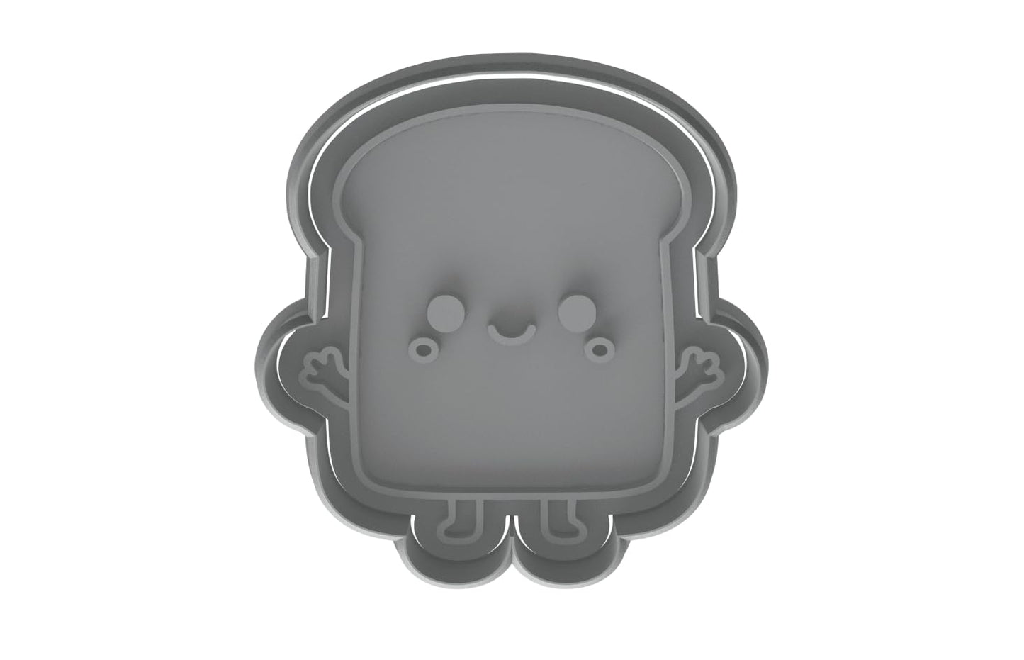 Kawaii Bread Toast Slice Cookie Cutter - 4x3.8" Fun Kids Baking Design