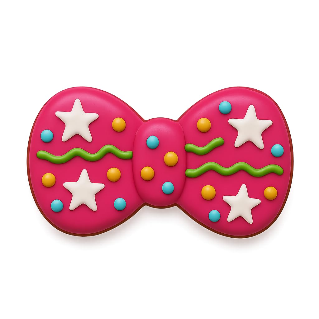 Pink Hair Bow Cookie Cutter (4x2.5") - Cute Bow Shape for Baking, Fondant, and Crafts