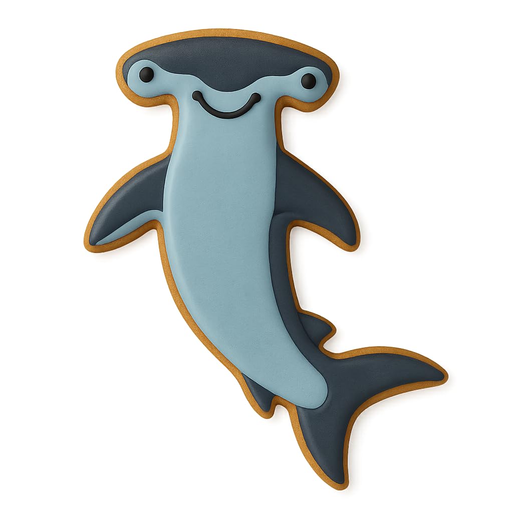 Hammerhead Shark Cookie Cutter - 4.25x2.83 Inches, Ocean-Themed Baking Tool