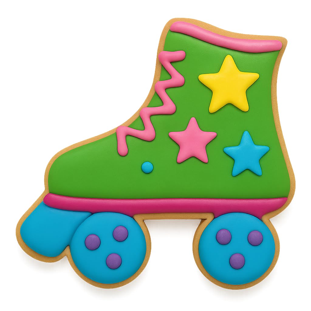 Roller Skate Cookie Cutter - 3.5x3.5 Inches, Retro Roller Derby Baking Mold (Random Color)