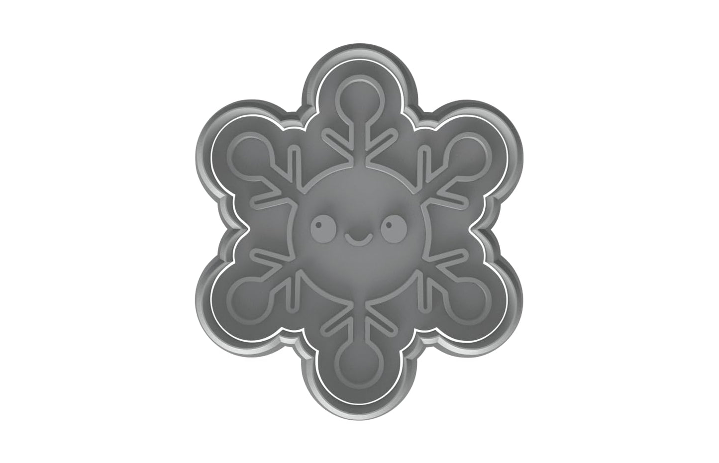 Kawaii Snowflake Smiley Cookie Cutter - 4x3.43" Fun Winter Baking Tool