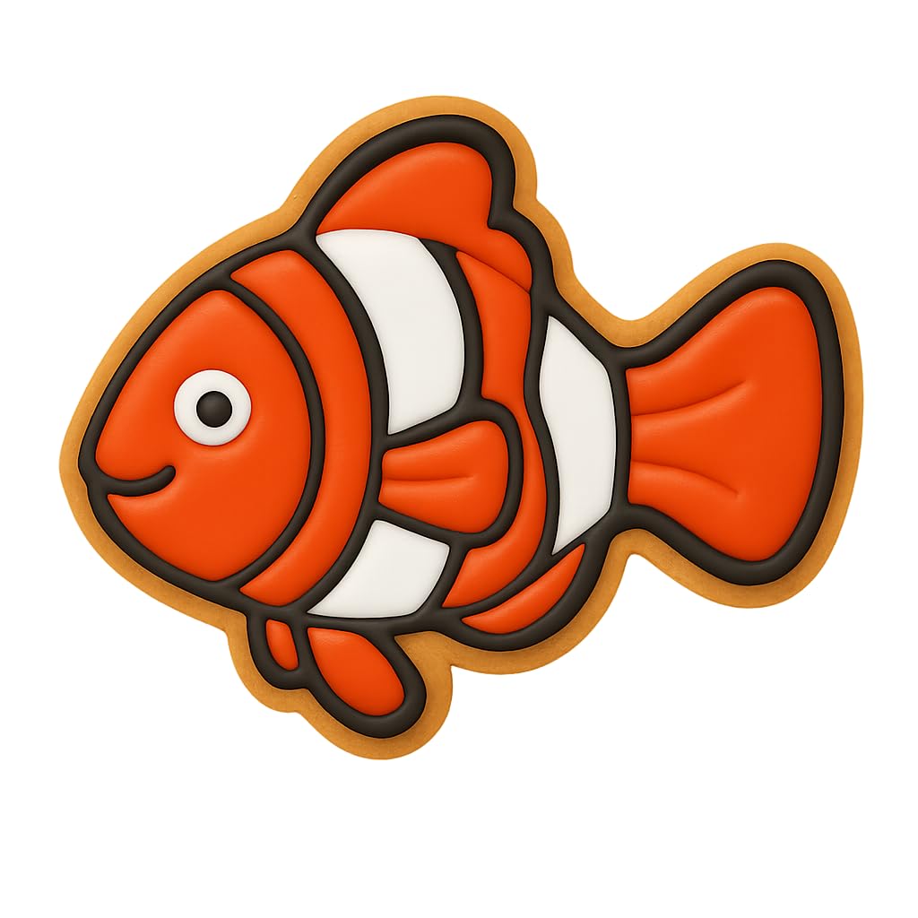 Clown Fish Cookie Cutter - 4x3.35" Fun Kids Party Baking Kitchen Tool