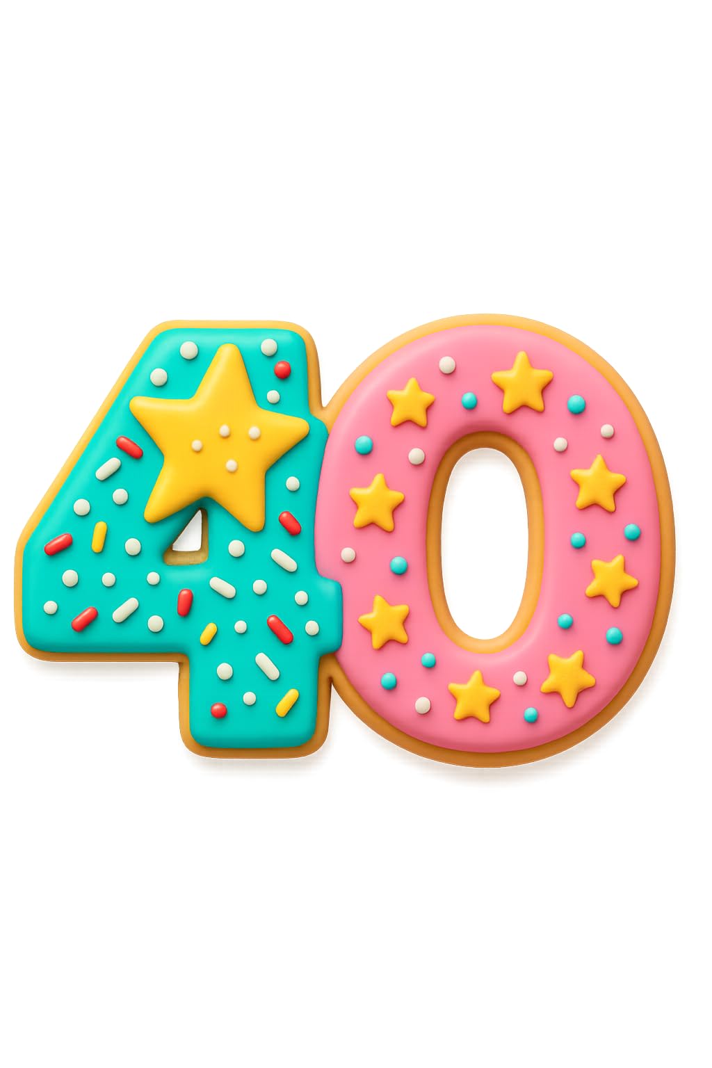 Mighty Gadget Number 40 Cookie Cutter (4x3") - Perfect for 40th Birthdays & Anniversaries (Random Color)
