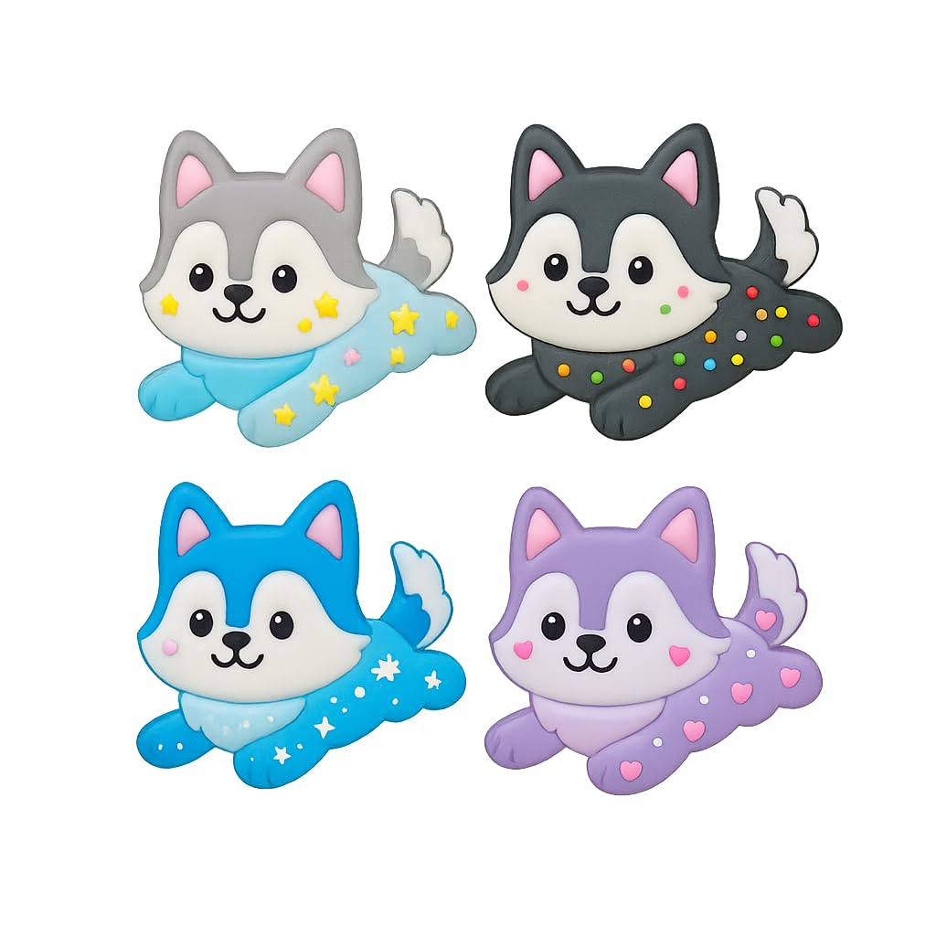 Kawaii Husky Puppy Cookie Cutter & Stamp 4x3.4" for Baking & Fondant Clay Gifts