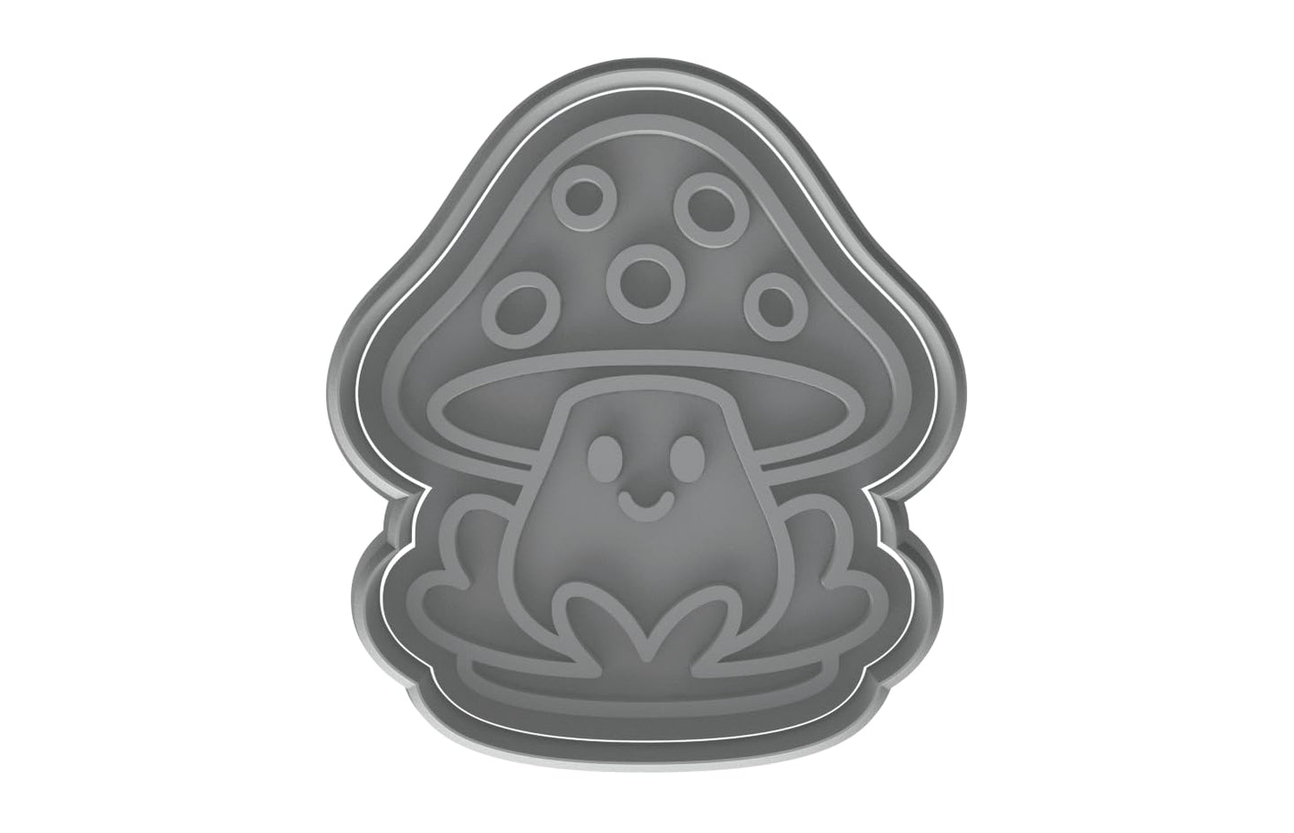 Kawaii Mushroom Man Cookie Cutter - 4x3.54" Fun Baking Design Kids