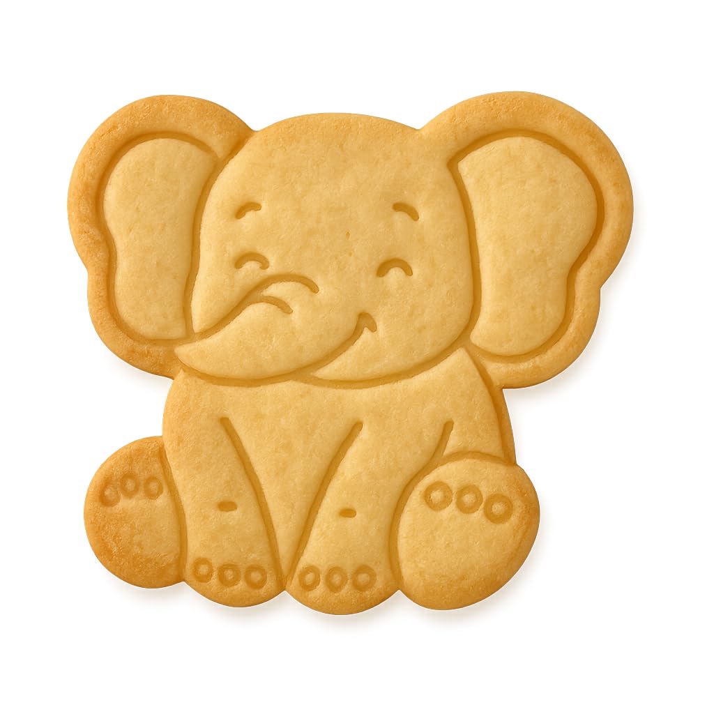 Kawaii Baby Elephant Cookie Cutter - 4x3.75" Premium Kids Party Baking Tool