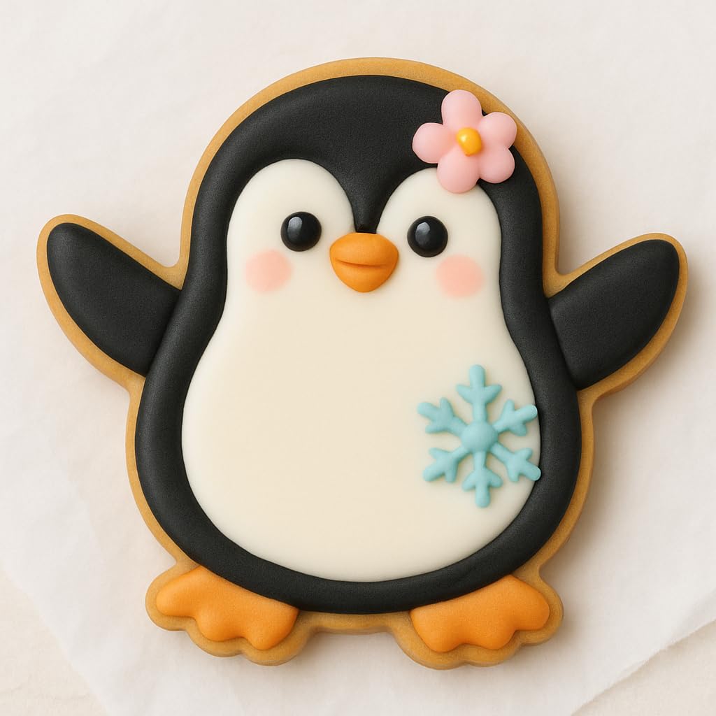 Cute Penguin Cookie Cutter & Stamp – 4x3.33" Adorable Winter Bird Design for Holiday Baking (Random Color)