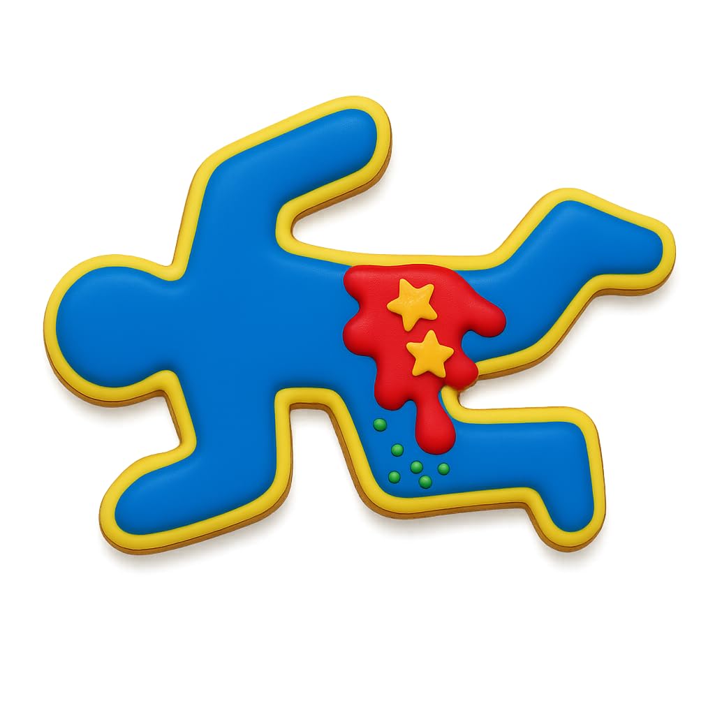 Crime Scene Body Outline Cookie Cutter, Style 2 (4x3") - Perfect for Mystery or Halloween-Themed Baking and Crafts