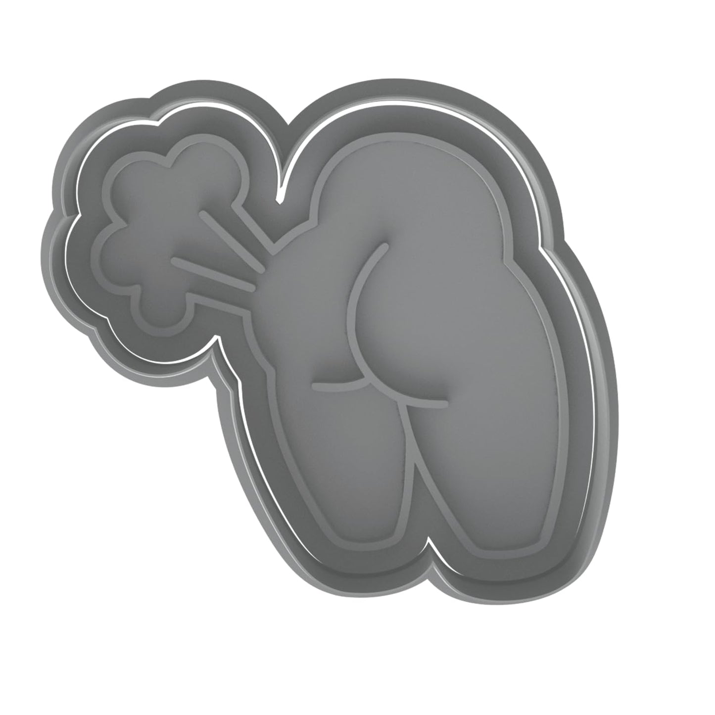 Comic Fart Cookie Cutter & Stamp 4x3.5" for Baking Fondant Clay Embosser Gifts