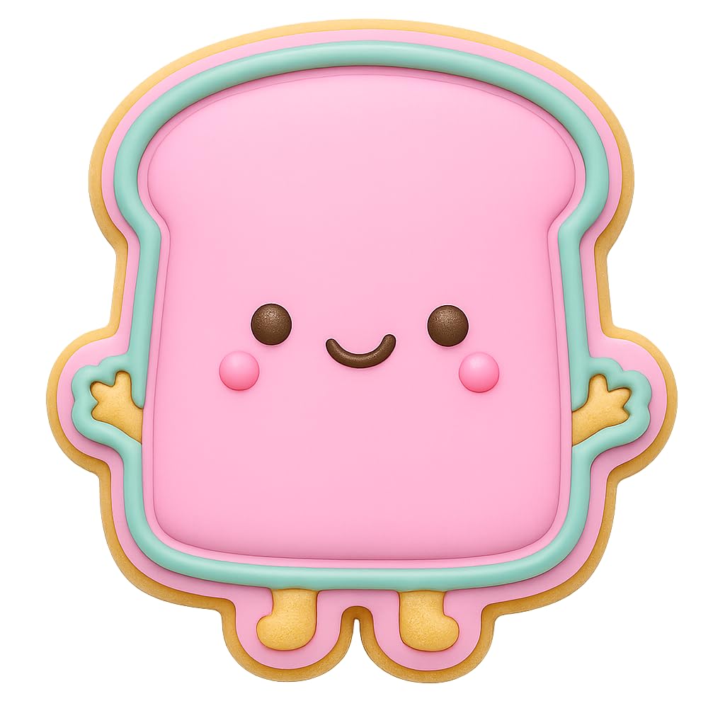 Kawaii Bread Toast Slice Cookie Cutter - 4x3.8" Fun Kids Baking Design