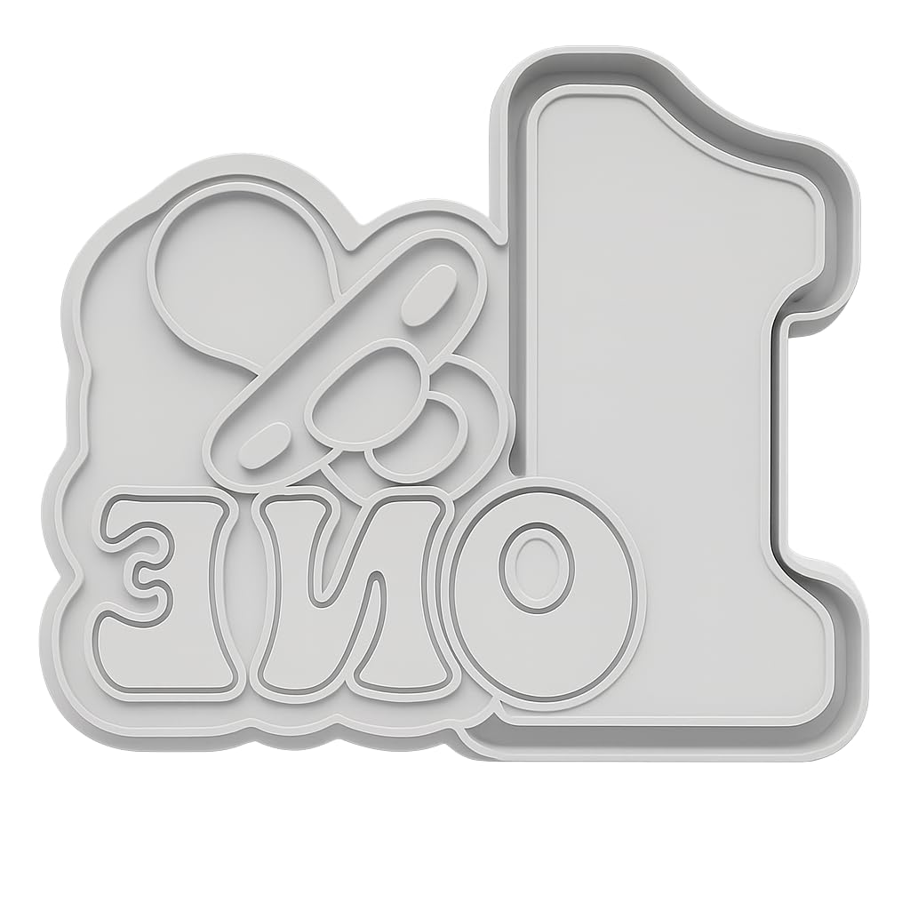 Mighty Gadget First Birthday Pacifier Cookie Cutter & Stamp - 4x3" Cute Addition for Baby Showers (Random Color)