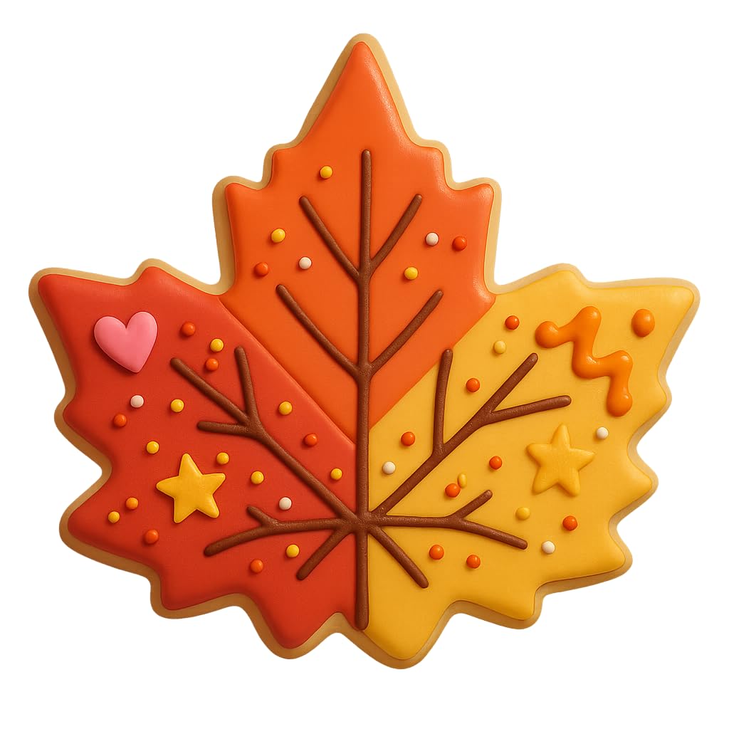 Mighty Gadget Detailed Maple Leaf Cookie Cutter & Stamp Set - 4x4 Inches, Perfect for Fall and Autumn-Themed Baking