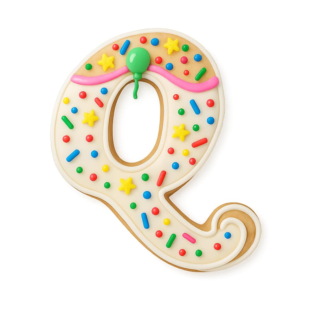 Fancy Cursive Letter Cookie Cutter - 4" Tall Alphabet Baking Mold (Random Color)