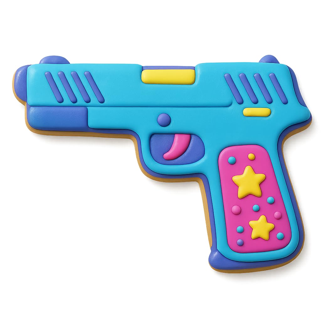Hand Gun Cookie Cutter Mold (4.75x3") - Perfect for Gun-Themed Baking or Crafts