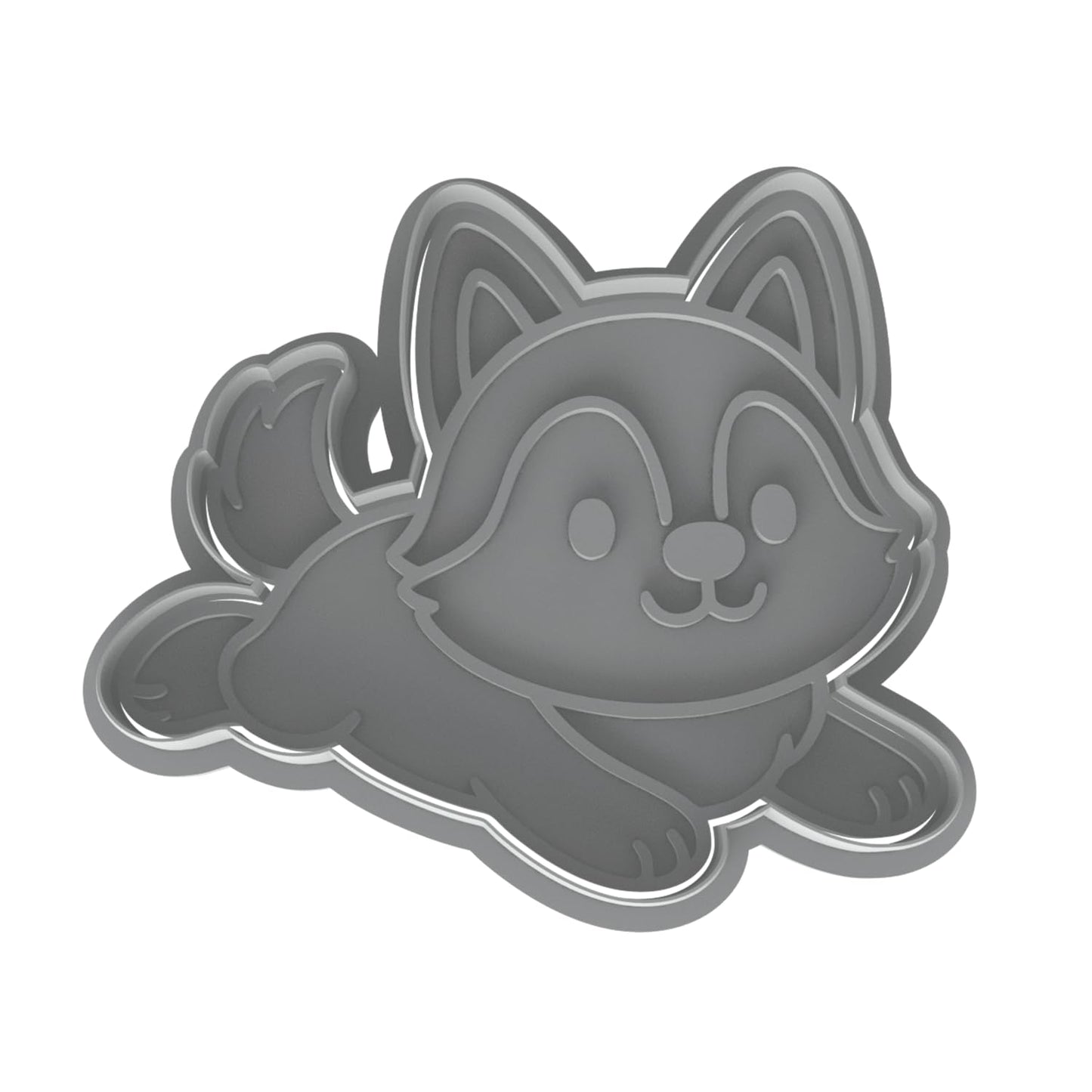 Kawaii Husky Puppy Cookie Cutter & Stamp 4x3.4" for Baking & Fondant Clay Gifts