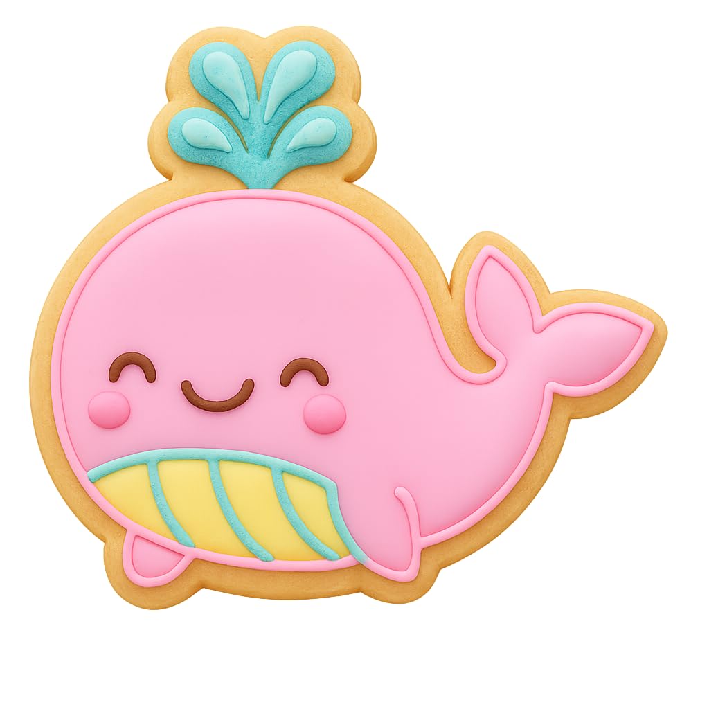 Jonah’s Kawaii Whale Cookie Cutter - 4x3.8" Kids Party Baking Fun